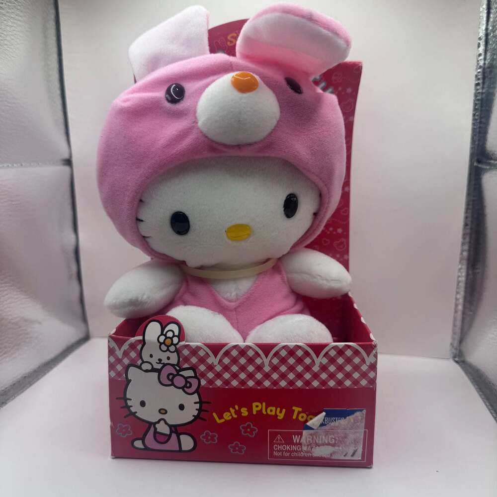 Sanrio Hello Kitty Small Plush in Pink Rabbit Bunny Costume Outfit Vintage